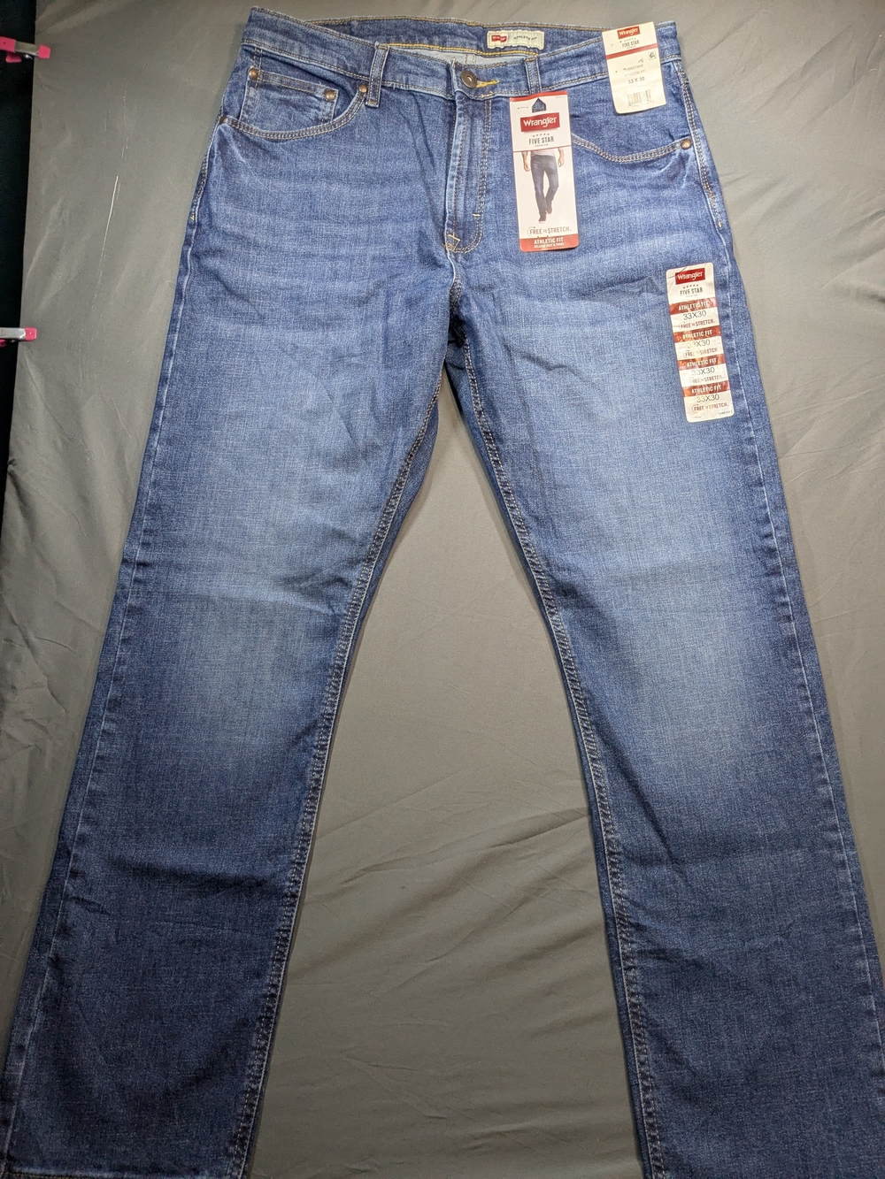Wrangler Athletic Fit Jeans in Light Blue Denim
